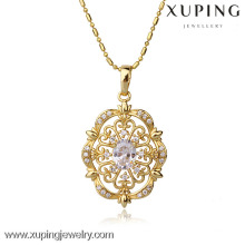 30920 xuping 14K color oro diseño floral en forma de colgante collares flor colgante